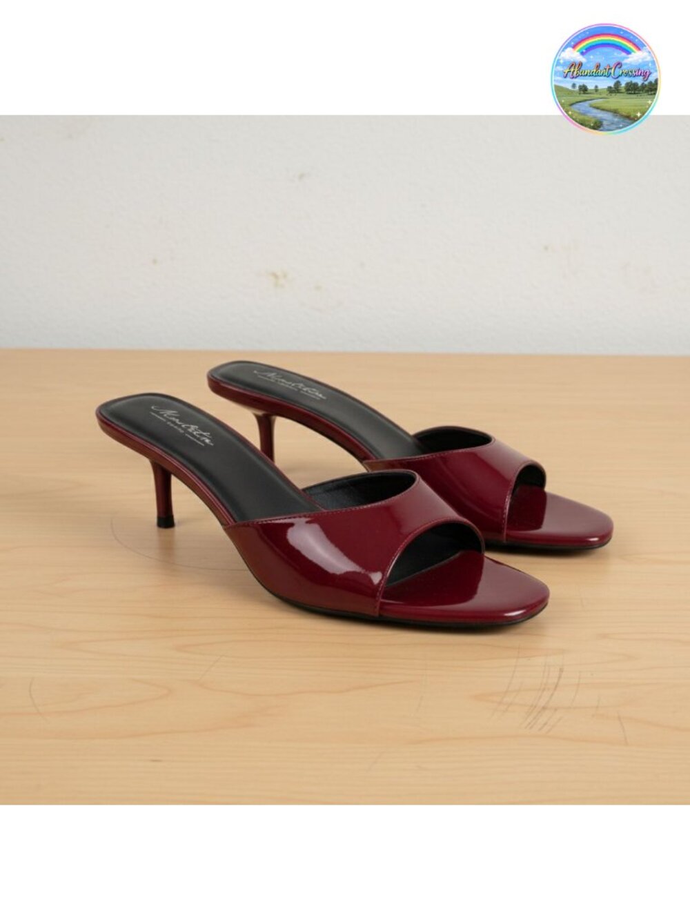 Pointed Toe Kitten Heel Mules Faux Leather Slip-On Backless Sandals